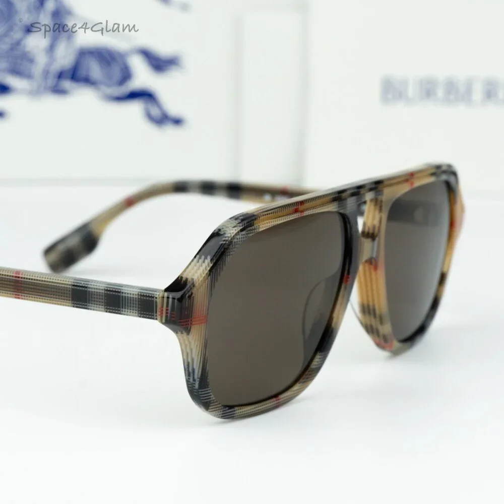 Burberry Boys Sunglasses Vintage Check Brown Pilot JB4340 377873 NEW AUTHENTIC
